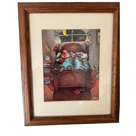 Gary Patterson Funny Framed Art Print Sleeping Golfer Illustration - Picture 1 of 3